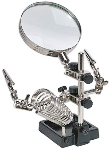 Sealey Sd150H Mini Robot Soldering Stand With Magnifier And Iron Holder