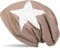 styleBREAKER Unisex Stoff Beanie Mütze mit Stern Print, Stretch Slouch Longbeanie 04024038, Farbe:Taupe-Weiß