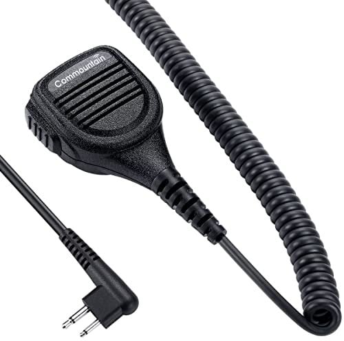 commountain Speaker Mic for Motorola Radios R2 BPR40D BPR40 CP100D CP200D CP200 CP185 CLS1410 CLS1110 DLR1060 RDU4100 RDU4160D RMU2040 RMU2080D CLS DTR RDU RMU, 2 Pin Shoulder Microphone