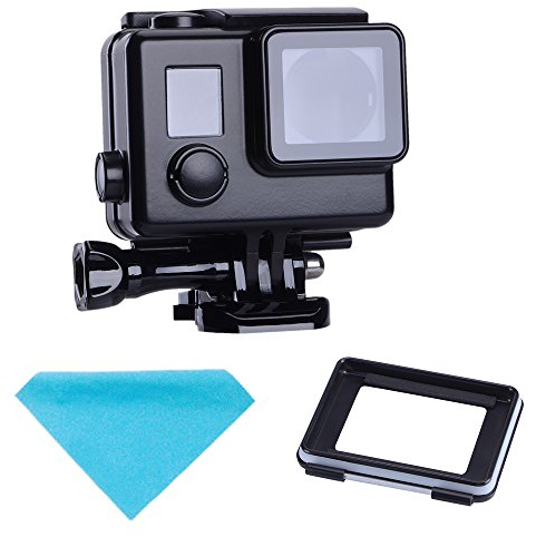 Suptig, custodia protettiva di ricambio per macchina fotografica GoPro Hero 4, 3+, 3, impermeabile, per sport all'aperto e per uso subacqueo, impermeabile fino a 45 m, colore nero