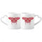 DIYthinker Chinese Kite Butterfly in Red Couple Mugs Ceramic Lover Cups Heart Handle 12oz Gift