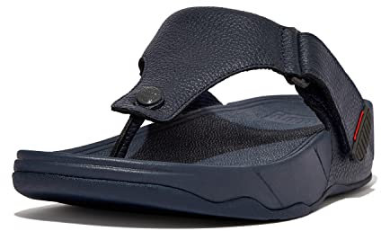 Fitflop Men's Trakk Ii Post - Leather Open Toe Sandals, Blue Navy 005, 7 UK