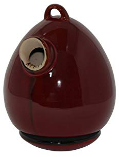 hochwertiges Design Keramik Vogelhaus - Nistkasten - Egg Kastanie
