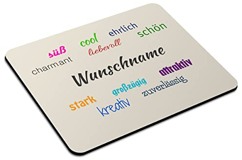 PhotoFancy Mousepad mit Namen personalisiert - Mauspad mit eigenem Text oder Namen gestalten (24 x 19, Positive Eigenschaften)