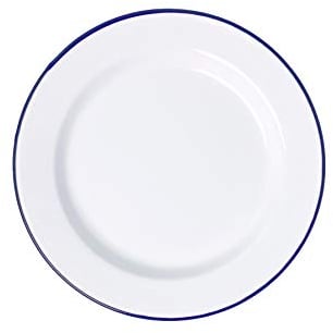 Enamel Plate Round Pie Dish Tray Enamel Plate Mixing Serving Casserol (Plate - 24cm)
