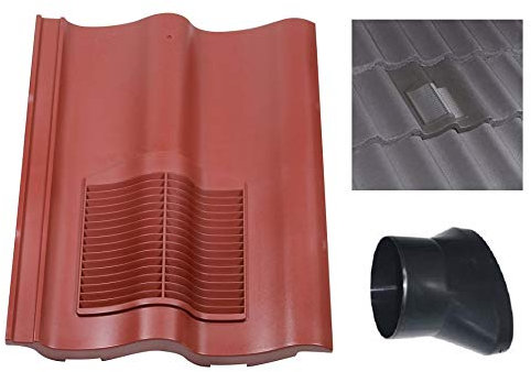 Klober Profile-Line® Double Pantile Roof Tile Vent with 100mm Pipe Adaptor (Red)