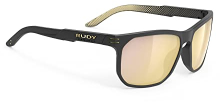 Rudy Project Unisex Soundrise Black Matte/Ice Pattern Multilaser Gold Sonnenbrille, schwarz, One Size