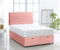 Comfy Deluxe LTD Plush Velvet Ottoman Divan Bed Foot Lift Open With 1000 Pocket Mattress And Horizontal Lined Headboard | Gas Lift Ottoman Storage Divan Bed Set (Pink, 5.0FT King Size)