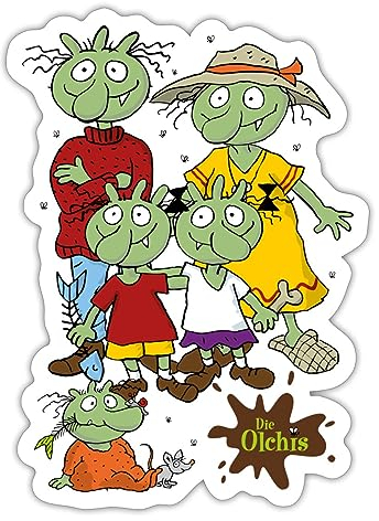 Spreadshirt Die Olchis Classic Eine Schmuddelige Familie Sticker, max. 10 x 10 cm, 10 x 10 cm, Mattweiß