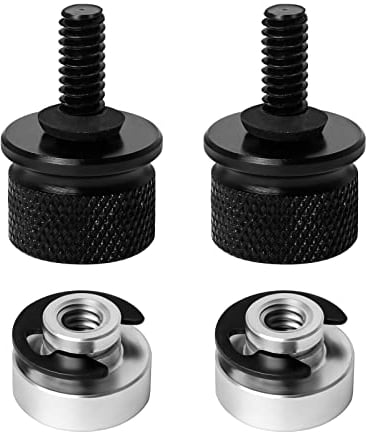 Anruyi 4 PCS Motorbike Seat Fastening Bolts, Aluminum Seat Screws for Harley Motorcycle (2 Screws + 2 Nuts)