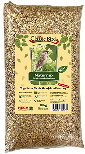 Classic Bird Naturmix 10kg schalenloses Wildvogelfutter | Ganzjahresfutter schalenlos für alle Vögel