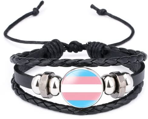 bangyao LGBTQ Zubehör Trans Pride Armband mit Geschenkbox, Transgender Sachen Bisexuelle Gay Lesbische Geschenke für Paar Männer Frauen Teen Valentinstag