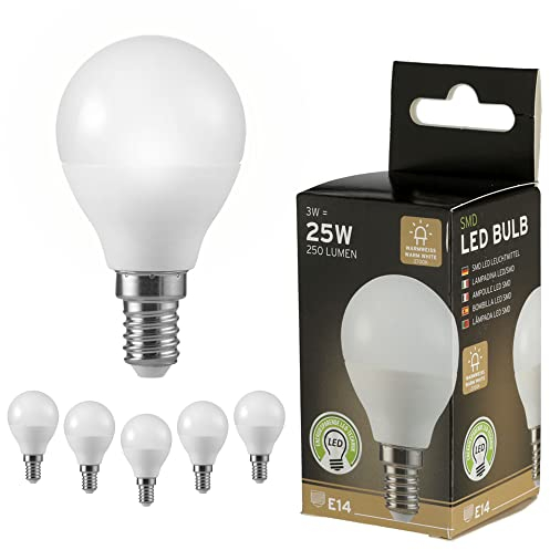 Cepewa LED SMD Leuchtmittel 6er Set | E14 Birnenform 3W 2700K warmweiß | Leuchte Lampe Glühbirne (1 x 6er Set LED Leuchtmittel E14 Birne)