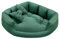 Salla Bett für Hunde & Katzen, Eckbett, Waschbares Hundebett, Kuschelbett für Haustiere, Flauschig & Kuschlig, Kuschelkörbchen mit Kissen, Katzenbett mit Kissen in Schleifenform, Grün, 70 x 70 cm