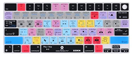 XSKN Premiere Pro Shortcuts Design Silikon-Tastaturabdeckung für Apple M2 Chip MacBook Air 13,6 Zoll mit Touch ID (Modell A2681) US-Version