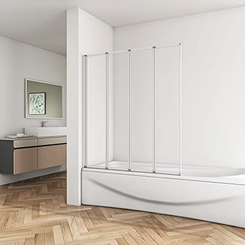 Biubiubath 4 Fold Folding Shower Bath Screen Glass Door Panel Bathroom 1000x 1400mm