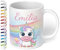Kinder-Tasse mit Namen „Einhorn mit Regenbogen-Motiv“ – personalisierte Tasse für Jungen und Mädchen - rundum bedruckt – schönes Geschenk zu Weihnachten, Geburtstag (Weiß)