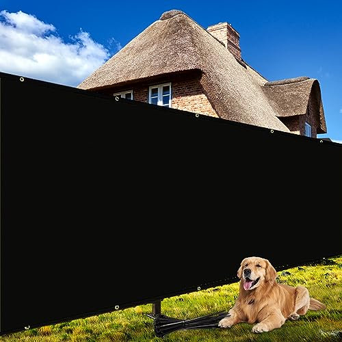 Shade&Beyond 8' X 25' Fence Privacy Screen Heavy Duty 170 GSM Fencing Mesh Shade Net Cover for Wall Garden Yard Backyard Indoor Outdoor Home Decoration, Black
