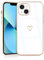 JRIANY for iPhone 13 Case, Protective Flexible Silicone Phone Case with Heart Pattern Cute Design Shockproof Bumper Cover - White