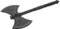 Hache double contact en plastique polypropylène noir pour arts martiaux (Cosplay, film, cascade)