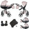 Neuheit! Original Junama Diamond Fluo V3 Modulare Systeme Kombikinderwagen 2in1 + Original Adapter Exclusive Prams (06 rosa - silber)