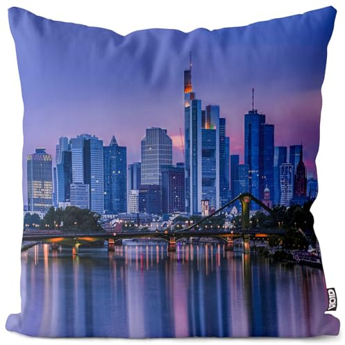 VOID Frankfurt Kissenbezug Kissenhülle Polyester Dekoration Outdoor Dekokissen, Kissen Größe:40 x 40 cm