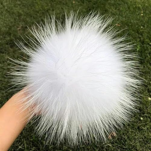 2 Stück natürlicher Fuchsfell-Bommel, Fellbommel für Mützen, Mützen, DIY Fellbommel für Mützen, Taschen, Schal-Zubehör
