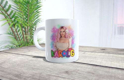 La Huella Taza personalizada KG. Para fans de la música urbana. Fans de La Bichota. Colombiana. Artista de Reggaetón.