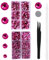YHMQ DU 6616 Stück rosaroter heißer Diamant-Strass-Kristallglas-Edelstein für Becher, Kleidung, Hemd, glänzend, flache Rückseite, rund, mit Pinzette und Aufnahmestift (SS6~SS30-Set)