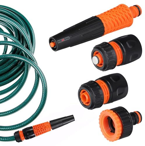 KOTARBAU® Kit D'arrosage pour Tuyau D'arrosage 1/2 en PVC | Buse Réglable | Raccord Tuyau D'arrosage | Embout Tuyau Arrosage | Raccord Tuyau Arrosage | Connecteur Tuyau Arrosage | Embout Arrosage
