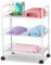 Yaheetech 3-Tier Storage Trolley on Wheels Kitchen Trolley Slim Storage Unit Vegatable Rack Bathroom Trolley Cart for Home Bedroom Office Laundry, White