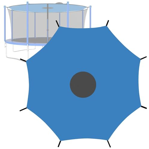 UVCMDUI Housse de Protection Supérieure de Trampoline de 305 cm pour Trampoline à 6/8 Poteaux, Housse D'ombrage pour Trampoline Imperméable et Anti-UV, Tente De Trampoline Légère,10FT 8 Poles