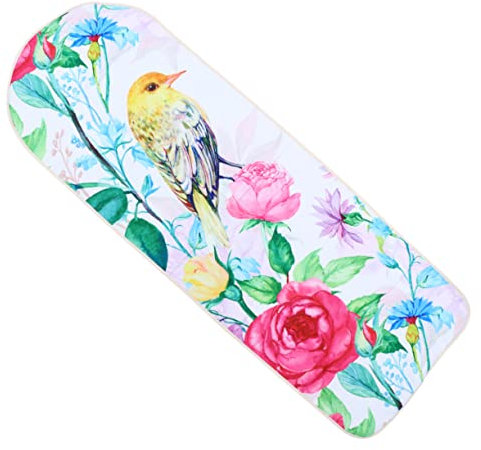 PRETYZOOM Bird Pattern Ironing Board Cover Heat-resistant Digital Print 140x50cm Yellow Board Protection Sheet Replacement Pad for Home Use