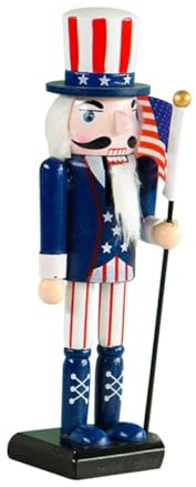 Anneome Porte-drapeau Casse-noisette Poupées de Noël Figurines Poupées Casse-Noisette Sculpture Soldat Casse-Noisette Jour de l'indépendance Délicat Décoration de poupée Usa Casse-Noisette Jour des