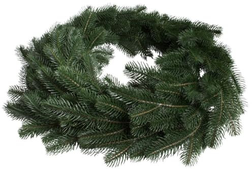 künstlicher Tannenkranz Karpaten auf Drahtring, Durchmesser 60 cm, Farbe: dunkelgrün