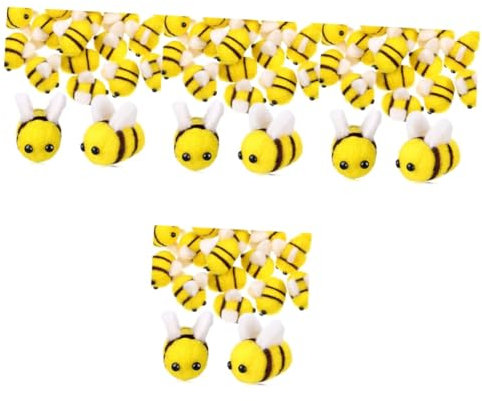 Gogogmee Bommelborte Decke 96 Stk Filz Biene -plüsch Stofftiere Mini- Bienen Dekorationen Filzdekoration Kleines Bienenhandwerk Bienen Zaubern Wollfilz Handarbeit Mini -plüsch Rj Plüsch Wolle