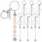7 Stück Perlen Schlüsselanhänger zum Selbermachen Metall Rohlinge Schlüsselanhänger Streifen Blanko Schlüsselanhänger Streifen Schlüsselanhänger-Ringe zum Basteln für Schmuckherstellung Keychain
