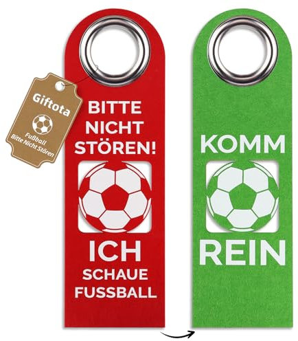 Giftota Bitte Nicht Stören Schild, mit Spruch ICH ZOCKE oder KOMM REIN, Lustig Neuheit Geschenke, Weihnachts, Geburtstag, Party (1 Stück Fußball)