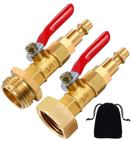 CIMAXIC 2stücke Gartenschlauch Adapter Aus Kupfer Winterfest Blowout Adapter Zum Entleeren Von Gartenschläuchen An Luftkompressor Und Wasserhahn Für Frostschutz