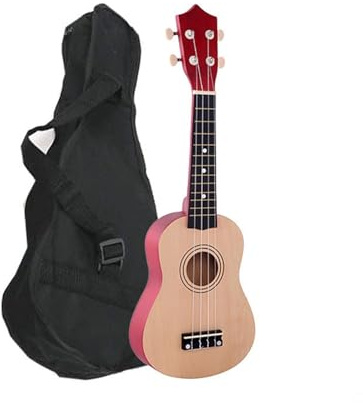 21-Zoll-Ukulele Aus Vollholz Mit Rucksack Aus Schwarzem Oxford-Stoff, Kleine Gitarre ukulele anfänger(Logs)