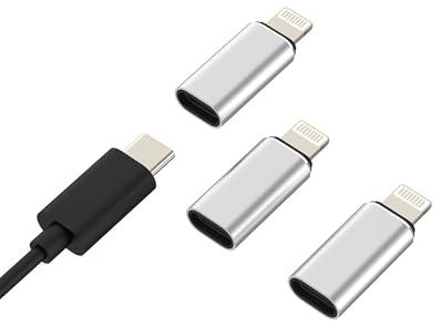 Adaptador USB C Hembra a Lightning Macho(3 Pack)para iPhone 14 13 Cargar Certificado MFI para Apple para iPad Charger Tipo C Jack Cargador Cable Accesorios Coche Conversor Lighting Carregador Conector