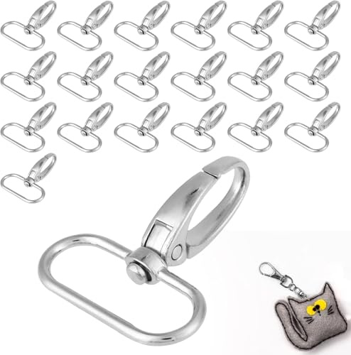 20 Stück 32mm Drehbare Karabinerverschlüsse, Karabiner Schlüsselanhänger, Zinklegierung Karabinerhaken für Tasche DIY Schlüsselringe