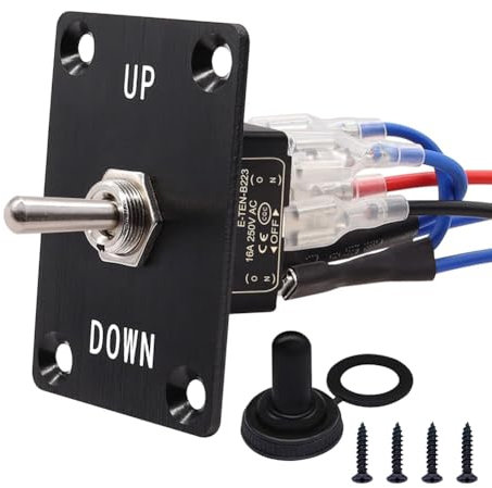 Pqahffowr Interruptor Momentáneo de 6 pines, 3 posiciones (ON)-Off-(ON) UP/Down, Polaridad invertida, Interruptores de palanca oscilante negros