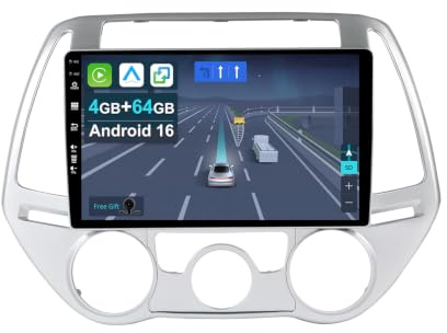 KEC 9” [4+64G] Android 16 2 Din Autoradio per Hyundai i20 2012-2014-[Integrato Wireless CarPlay | Android auto | Mirror Link | GPS Sat Nav | Bluetooth 5.0 | WiFi | 4G | SWC]+CAM Incluso