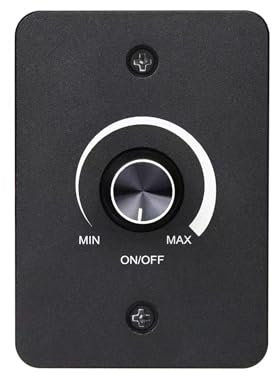 Ruaizel 12v Dimmer Switch, 0% —100% Metal Aluminum PWM Dimmer 12v, Led Dimmer for Camper, RV Auto, Camping Trailers, Boats, Caravans (Black)