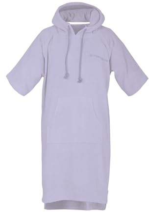 Tom Tailor Surf Poncho für Damen und Herren, S-M, 100% Baumwolle/Frottier, Badeponcho mit Kapuze, Bauchtasche und Logostickerei, Lila (Soft Lilac)