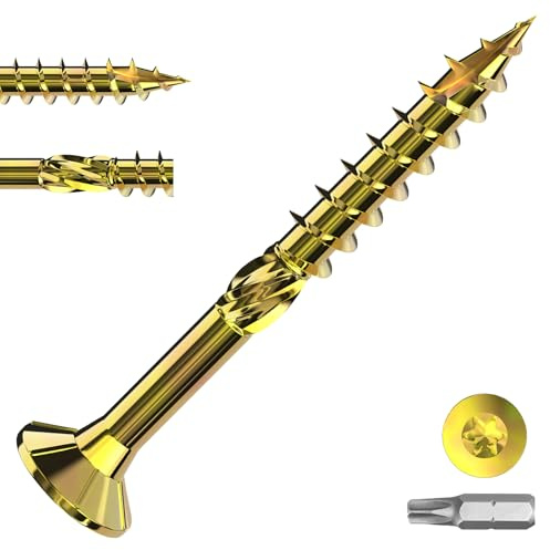 Zynthor 100Pcs Wood Screws, 4.5 x 40mm Galvanized Decking Screws | Rust-Resistant Flat Head Screws, Torx Drive with T25 Bit for Decking, Timber, Furniture and General Woodworking