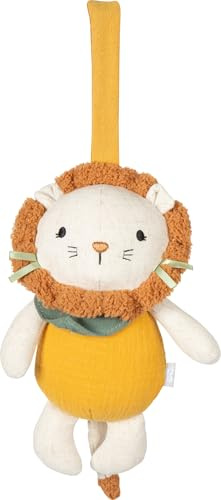small Foot Babyspielzeug Spieluhr aus Stoff „Little Lion“, mit Aufhängeschlaufe und Melodie, verwendbar als Einschlafhilfe und Kuschelfreund, geeignet für Babys und Kleinkinder, 12773