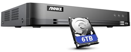 ANNKE 4K 16-Channel Security AI DVR Recorder with Human & Vehicle Detection, 6TB Hard Drive for CCTV Security Camera System, IP67