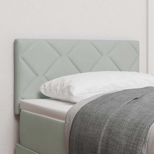 Yunovire LED Kopfteil mit Kunstleder Hellgrau 80 cm, Verstellbare Höhe, RGB-Beleuchtung, Modernes Design für Schlafzimmer, Robuster Holzrahmen, Einfache Montage